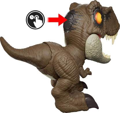 Mattel Jurassic World Roar Command Tyrannosaurus Rex Dinosaur Figure Toy, Record and Play Dino Speak T-Rex, Tail-Activated Attack & Roar
