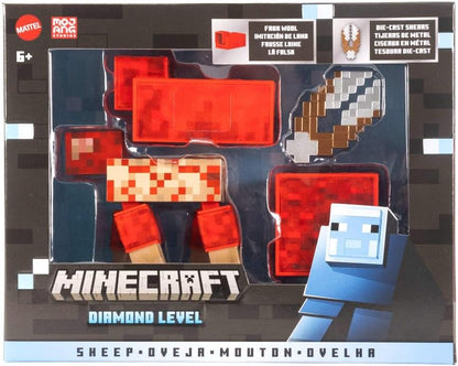 Mattel Minecraft Diamond Level Sheep Action Figure with 3 Accessories, 5.5-inch Collector Scale & Pixelated Design