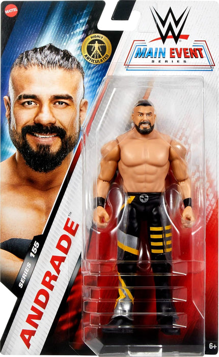 Mattel WWE Andrade Action Figure, Main Event Series #155 6-inch Collectible with 10 Articulation Points & Life-Like Look, JCV49