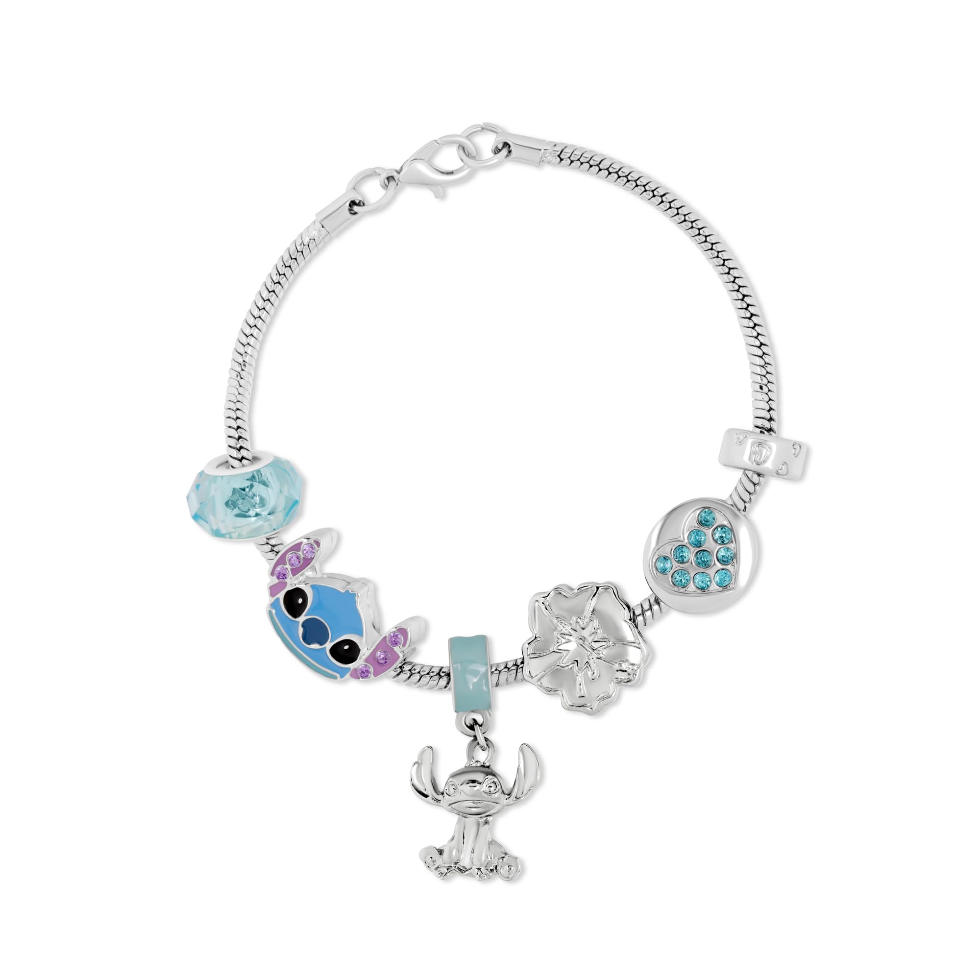 Disney - Silver Plated Stitch Charm Bracelet