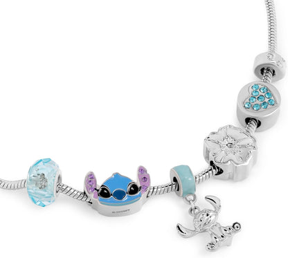 Disney - Silver Plated Stitch Charm Bracelet