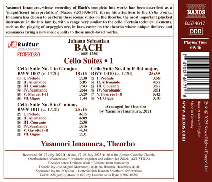 Johann Sebastian Bach: Cello Suites: Nos. 1, 4 and 5 - Volume 1