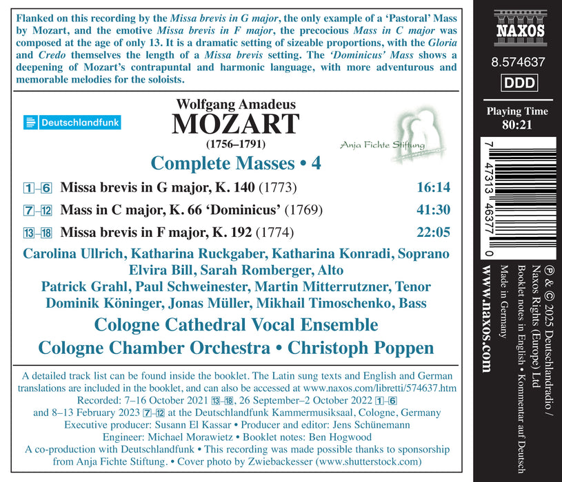 Mozart: Mass in C Major 'Dominicus'/Missa Brevis in G Major/...