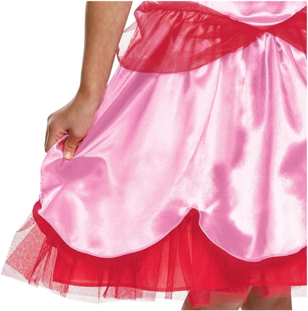 Nintendo Super Mario Princess Peach Fancy Dress for Kids, Officially Licensed by Disguise, Peach Costume for Girls, Includes Iconic Crown with Pink Layered Dress, for ages 3-4, 4-6, 7-8 years