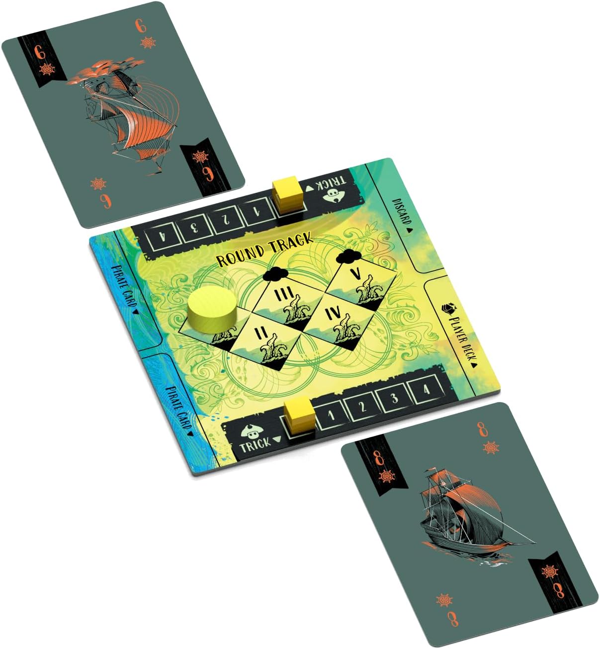 AllPlay Sail Board Game - Co-op Trick Taking Game - 2 Players - 20 Minute Play Time (Sail Base Game