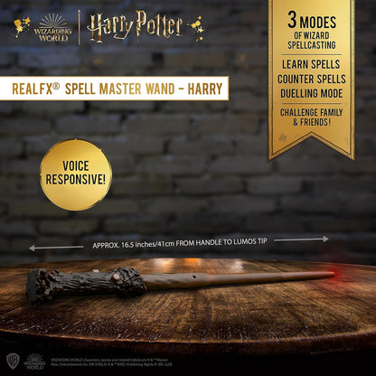 WOW! STUFF Harry Potter Real FX Wand | light & sound voice activated wand | Official Wizarding World Harry Potter Gifts and Toys | Role Play Dress-up Costume Accessory for Fans and Children, Ages 6+