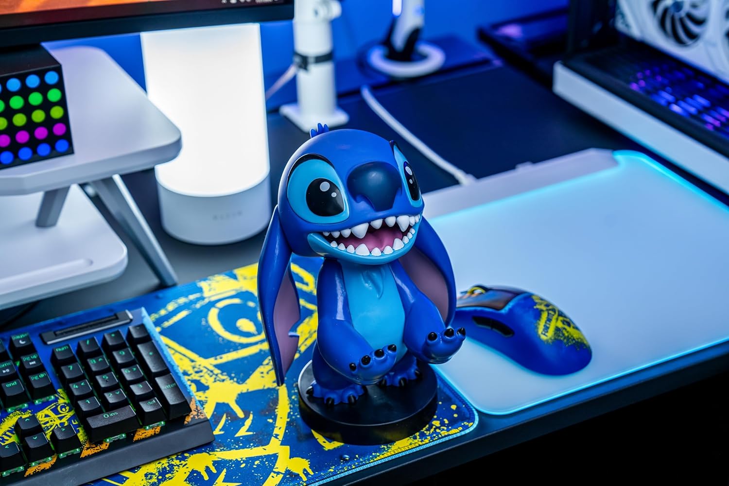 Cable Guys - Disney Smiley Stitch Gaming Accessories Holder & Phone Holder for Most Controller (Xbox, Play Station, Nintendo Switch) & Phone