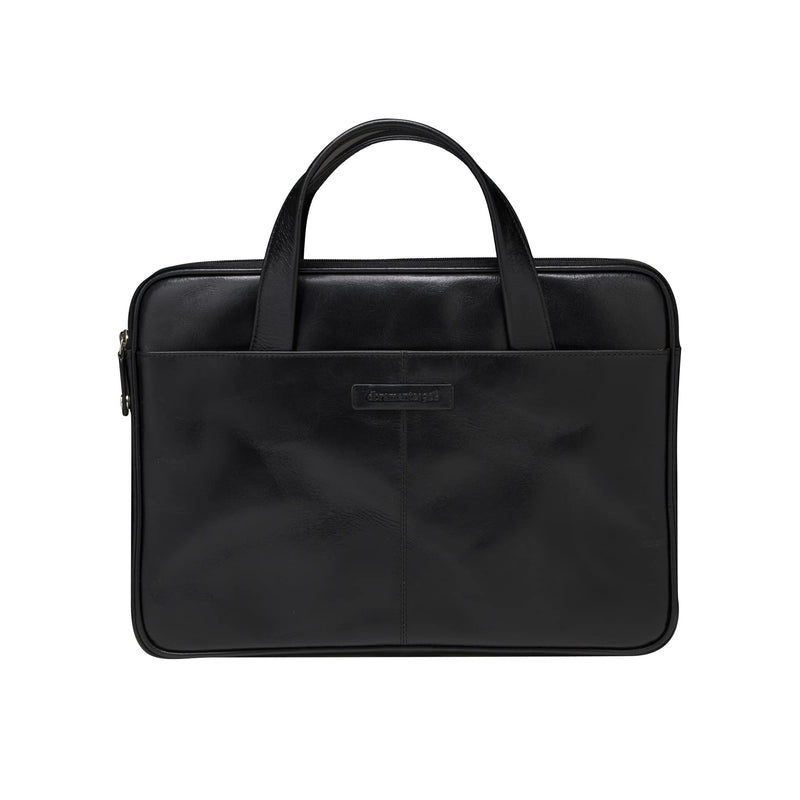 dbramante1928 Silkeborg Laptoptas voor Dames en Heren 13 inch - Tas met twee gestructureerde lederen handgrepen - Gemaakt van duurzaam, hoogwaardig volnerfleer - Black N.E. (2e generatie), zwart, 13