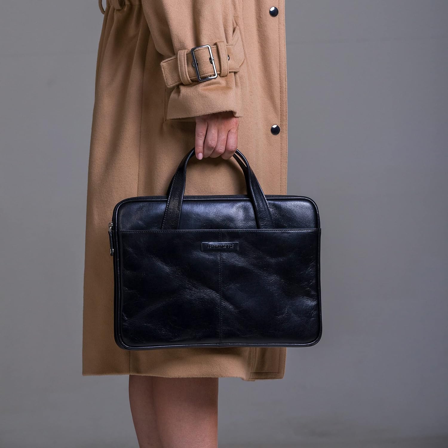 dbramante1928 Silkeborg Laptoptas voor Dames en Heren 13 inch - Tas met twee gestructureerde lederen handgrepen - Gemaakt van duurzaam, hoogwaardig volnerfleer - Black N.E. (2e generatie), zwart, 13