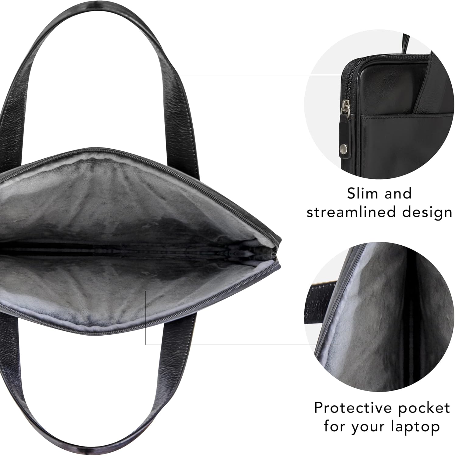dbramante1928 Silkeborg Laptoptas voor Dames en Heren 13 inch - Tas met twee gestructureerde lederen handgrepen - Gemaakt van duurzaam, hoogwaardig volnerfleer - Black N.E. (2e generatie), zwart, 13