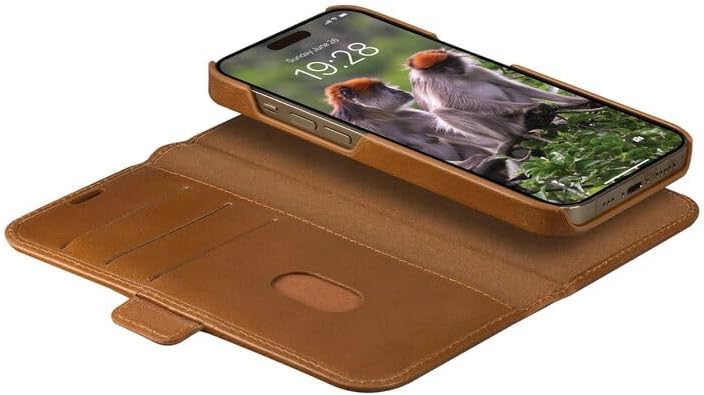 dbramante1928 Lynge, lederen beschermhoes voor iPhone 15 Pro Max, tan, bruin, Utility