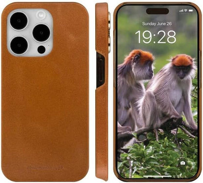 dbramante1928 Lynge, lederen beschermhoes voor iPhone 15 Pro Max, tan, bruin, Utility