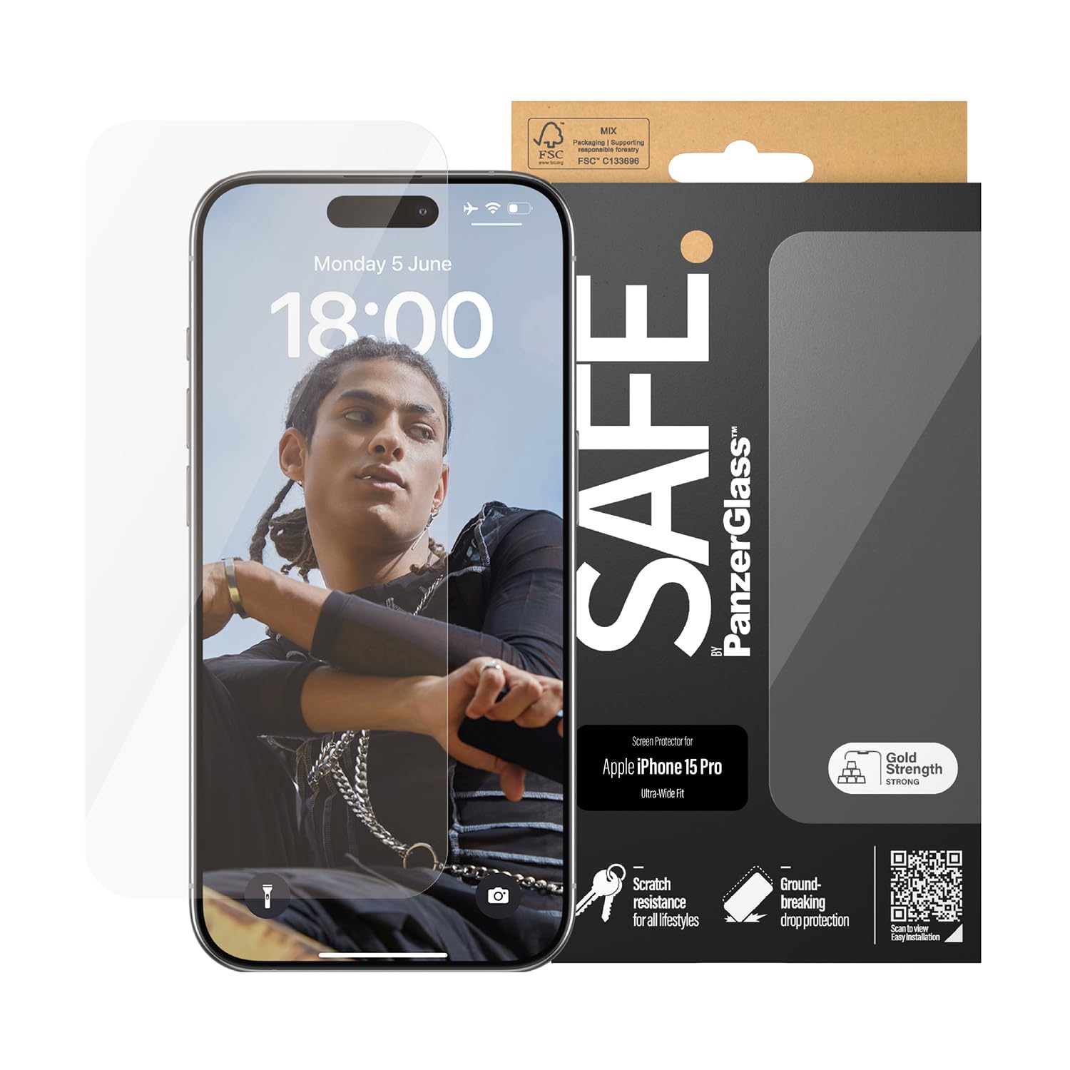 Safe By Panzerglass - Screen Protector - Iphone 15 Pro - Ultra-Wide Fit
