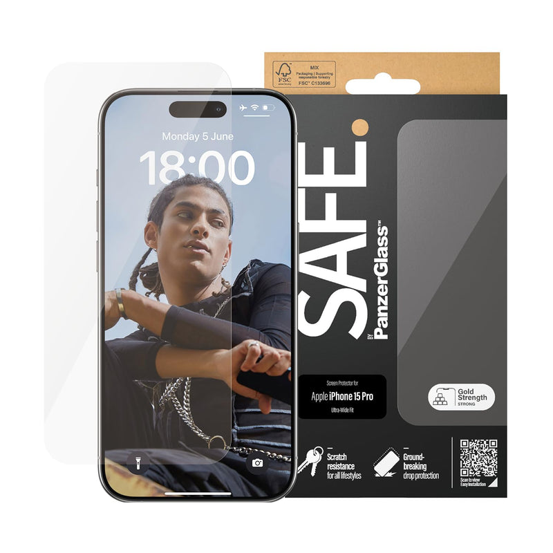 Safe By Panzerglass - Screen Protector - Iphone 15 Pro - Ultra-Wide Fit