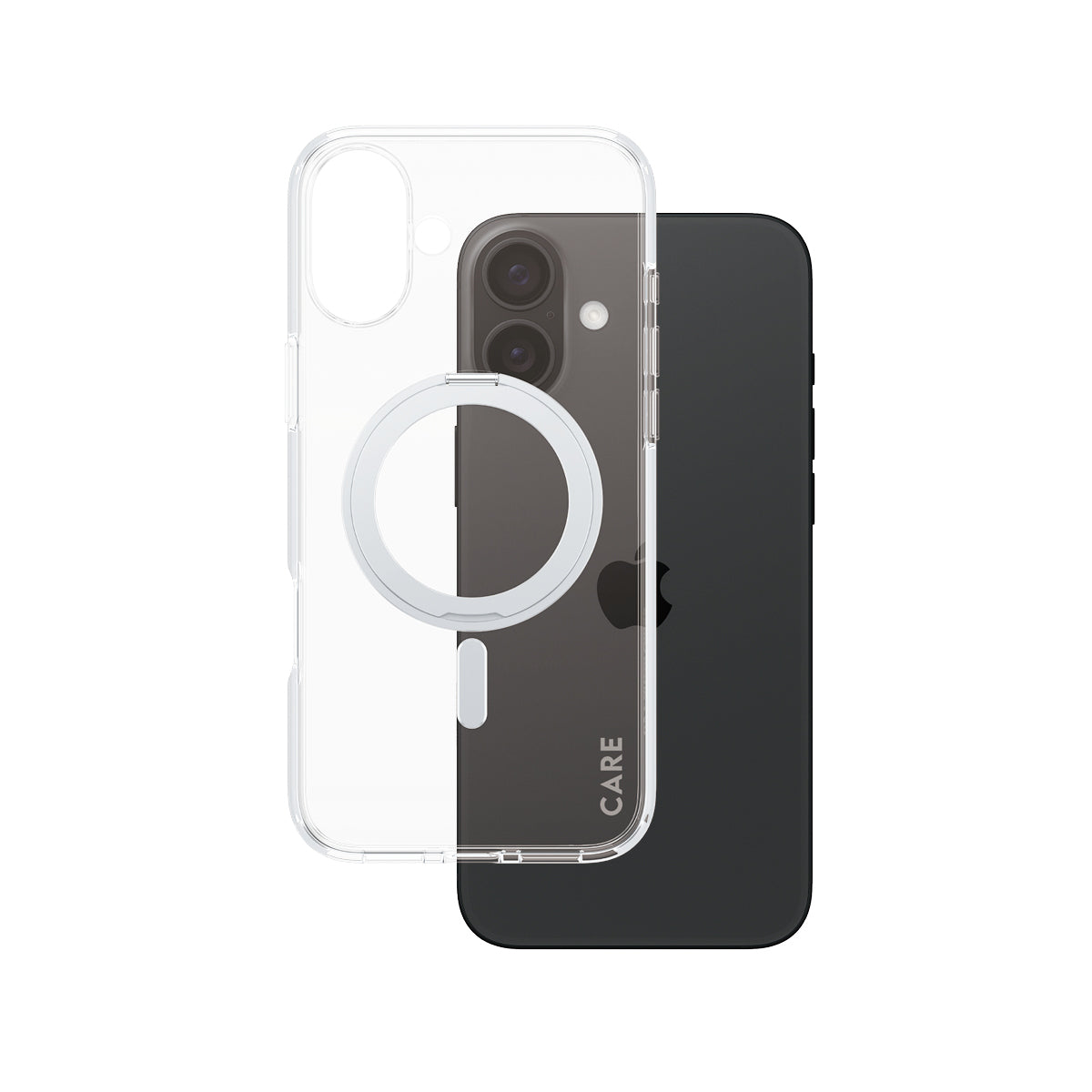 PanzerGlass CARE by ® Feature Case Transparent w. Silver Kickstand & MagSafe iPhone 16 Plus