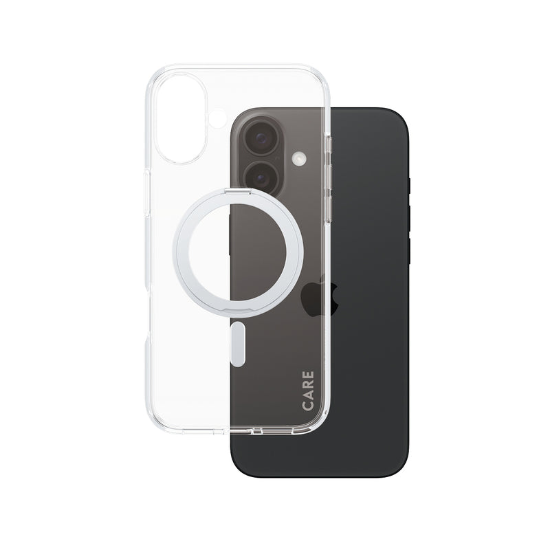 PanzerGlass CARE by ® Feature Case Transparent w. Silver Kickstand & MagSafe iPhone 16 Plus