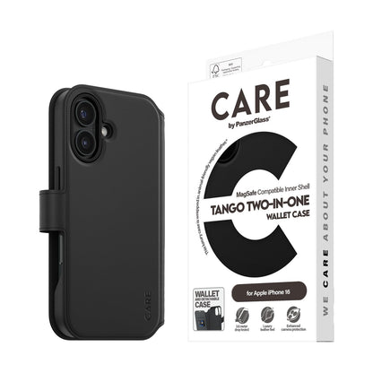 Care by Panzer Tango Wallet Hoesje -iPhone 16 - Zwart