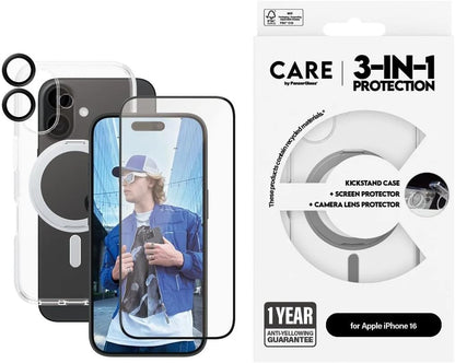PanzerGlass CARE by ® Feature 3-in-1 Ceramic Bundle iPhone 16