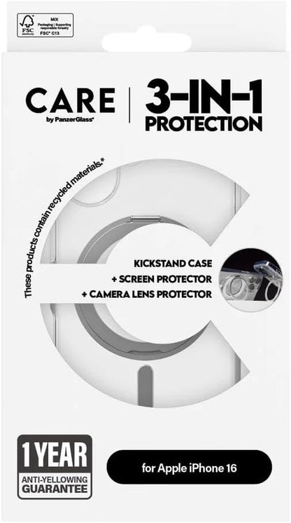 PanzerGlass CARE by ® Feature 3-in-1 Ceramic Bundle iPhone 16