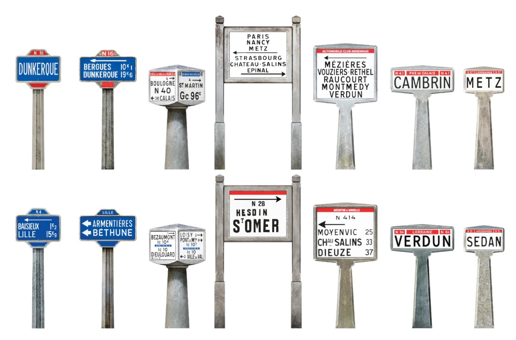 Miniart 1:35 - Concrete Road Signs, France 1930-40s, N & E