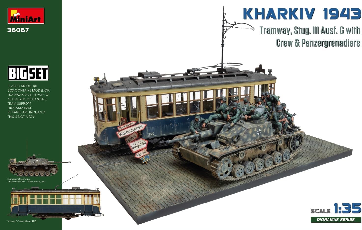 MiniArt 1:35 - Kharkiv 1943 - Tram & Stug III Ausf.G Grande Set