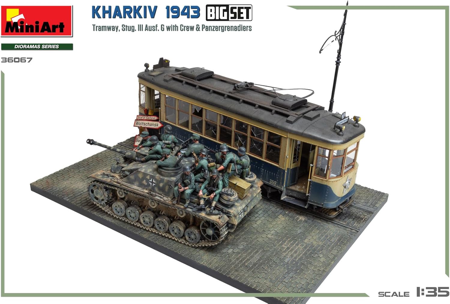 MiniArt 1:35 - Kharkiv 1943 - Tram & Stug III Ausf.G Grande Set