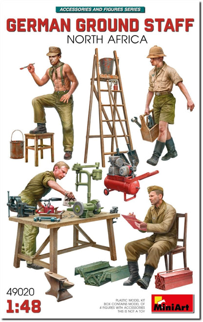 MiniArt - 1/48 German Ground Staff W/acc North Africa (01/25) *