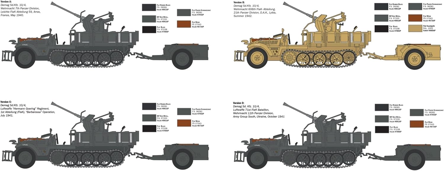 SdKfz 10-4 Half Track with Flak 30 1/35 Italeri