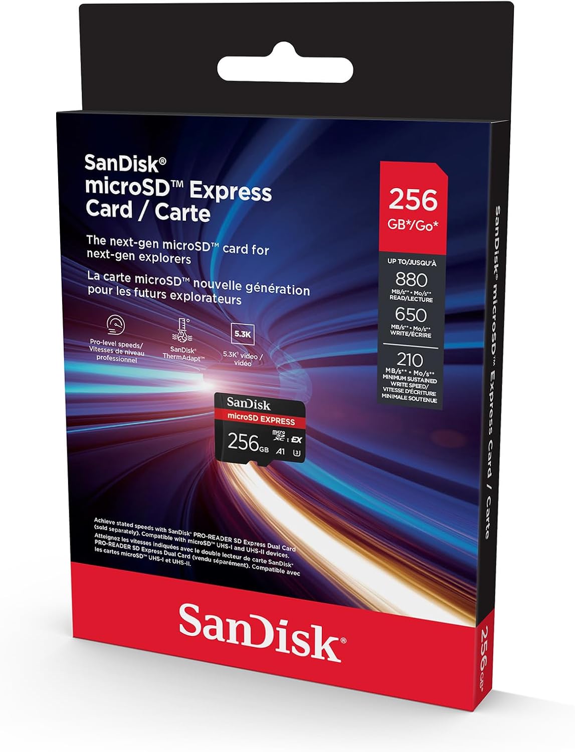 SanDisk microSD Express Card 256GB - Works with Nintendo Switch™ 2 (Up to 880MB/s Read, Up to 650MB/s Write, 210MB/s Sustained Write, SanDisk QuickFlow Technology, ThermAdapt, UHS-I, U3, C10)