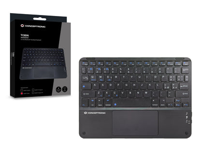 Conceptronic TOBIN01BIT 10-inch Bluetooth Touchpad Keyboard, QWERTY Italian