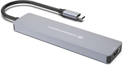 CONCEPTRONIC Docking Station USB-C->HDMI, 2xUSB-A, 2xUSB-C, SD,TF 0.25m