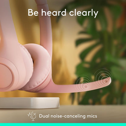 Logitech Zone 300 Casque Bluetooth sans Fil avec Microphone Anti-Parasite, Compatible avec Windows, Mac, Chrome, Linux, iOS, iPadOS, Android - Rose