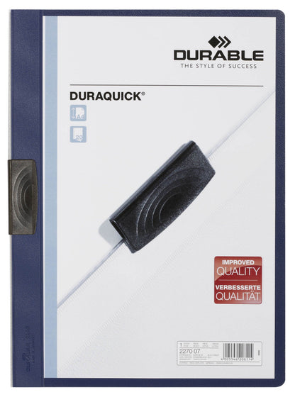 Durable Duraquick 227007 Clip File for 20 Sheets A4 - Dark Blue (Pack of 20