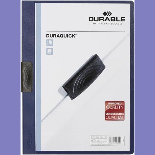 Durable Duraquick 227007 Clip File for 20 Sheets A4 - Dark Blue (Pack of 20