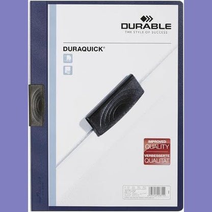 Durable Duraquick 227007 Clip File for 20 Sheets A4 - Dark Blue (Pack of 20