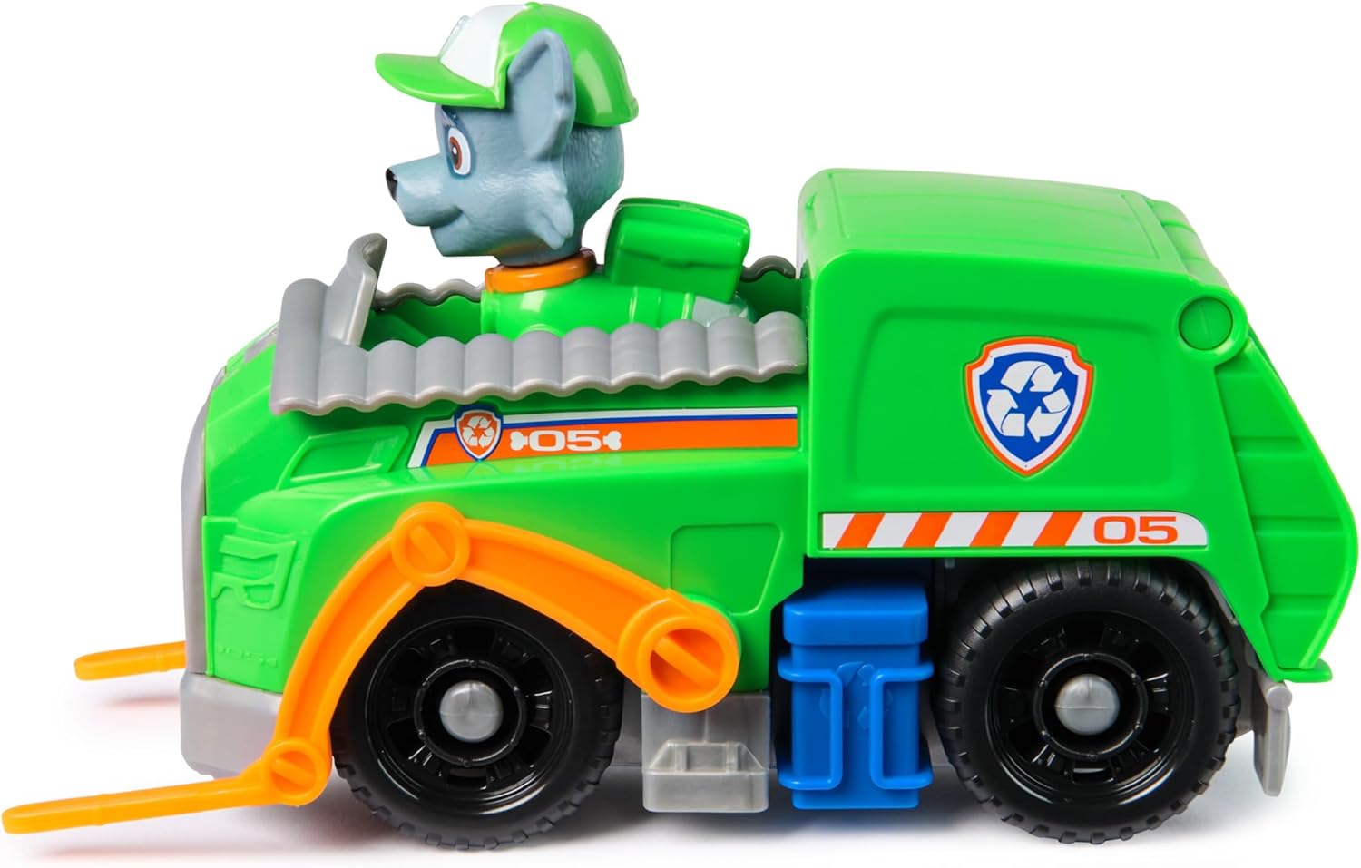 PAW PATROL, Recycling-Truck mit Rocky Spielfigur (Basis Fahrzeug, 2025), Spielzeug für Kinder ab 3 Jahren