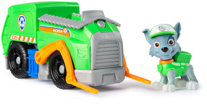 PAW PATROL, Recycling-Truck mit Rocky Spielfigur (Basis Fahrzeug, 2025), Spielzeug für Kinder ab 3 Jahren