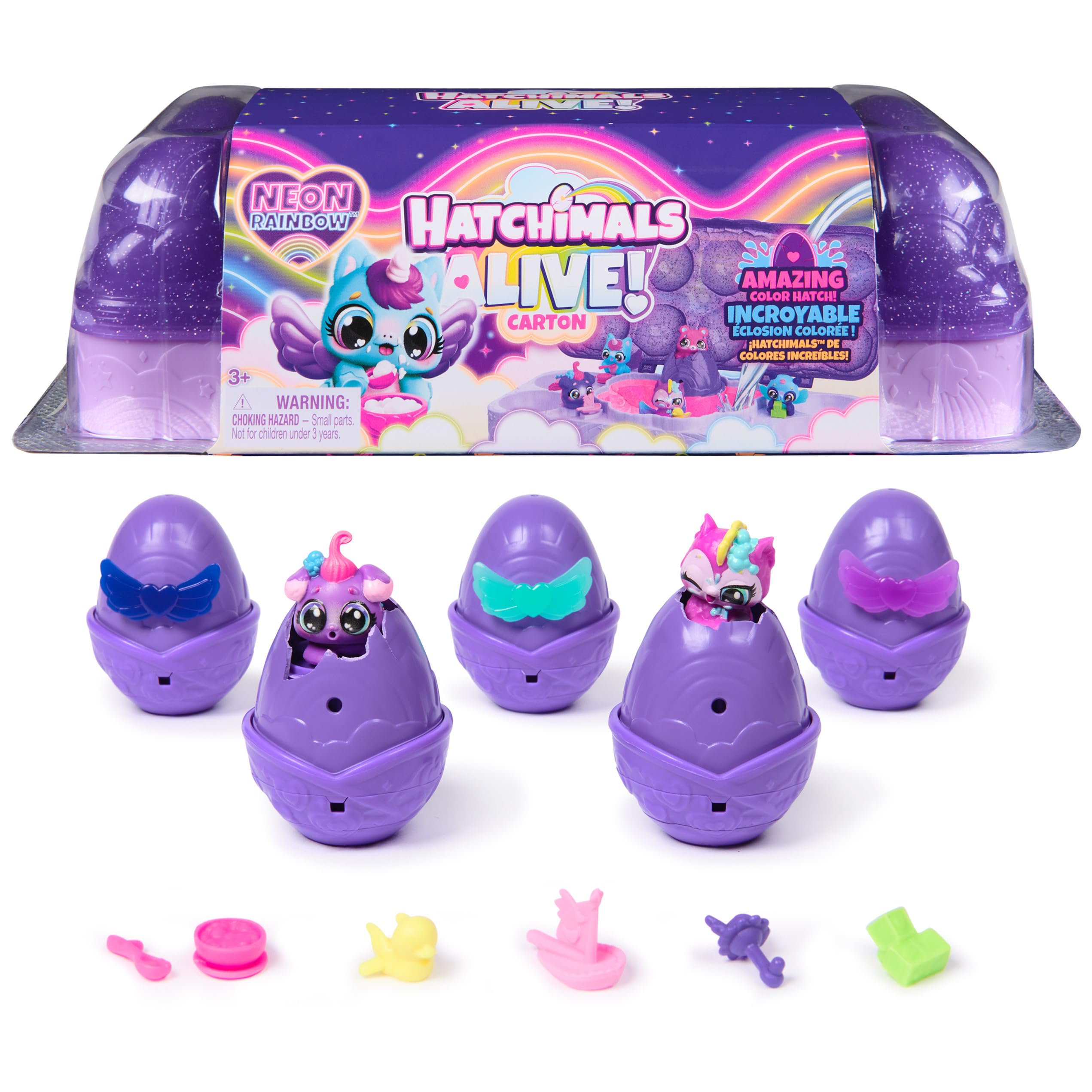 Hatchimals - Hatchimals Alive Neon Rainbow Carton - (6072615)