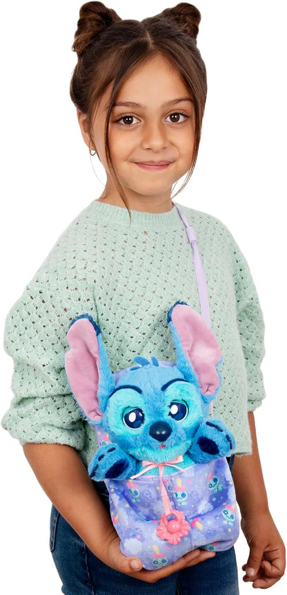 BABY PAWS Stitch Interactief pluche dier voor kinderen met geluiden die de ogen openen en sluiten, inclusief opbergtas, speelgoed voor kinderen vanaf 3 jaar