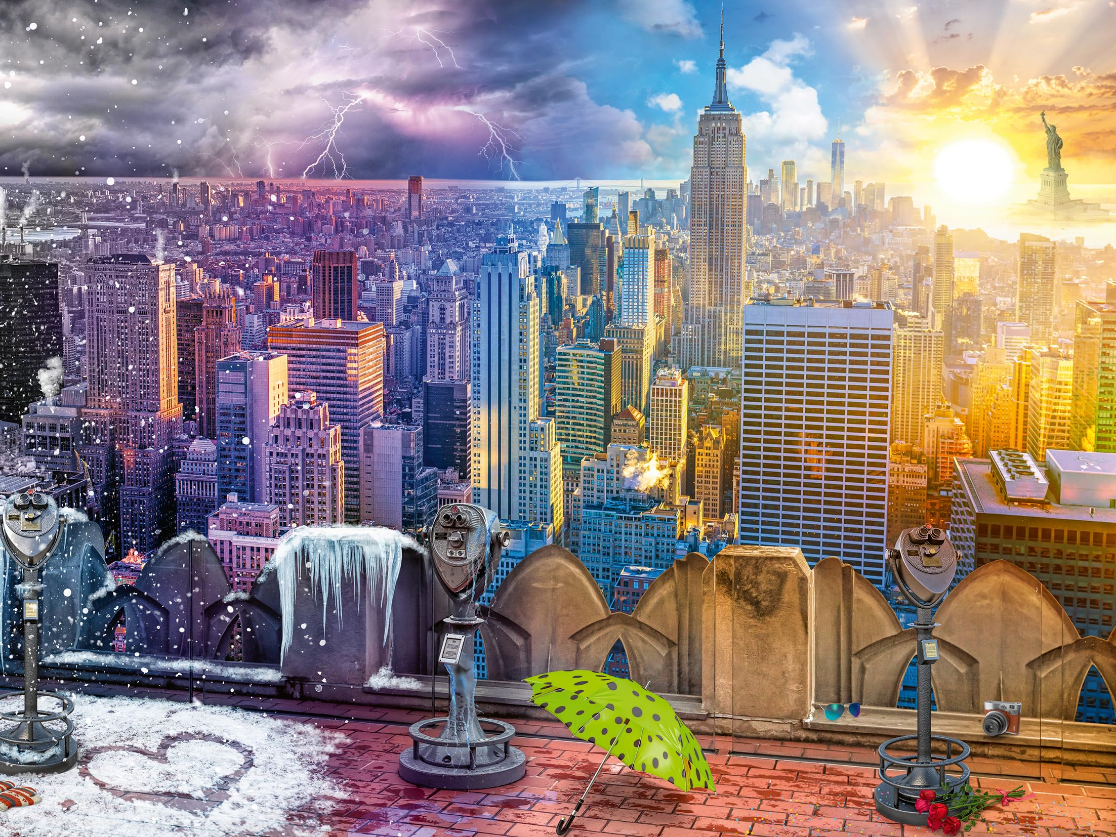 Ravensburger 12000698 - Estaciones de Nueva York - Puzzle 1500 Piezas – Puzzle Adultos y niños a patir de 14 años, Puzzles de Ciudades - New York