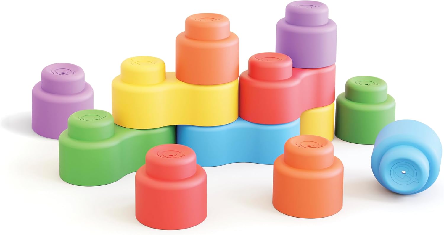 QUERCETTI 4143 MOMY Soft, constructiespeelgoed van zacht kunststof, voor de vroege kindertijd, 32 delen, meerkleurig