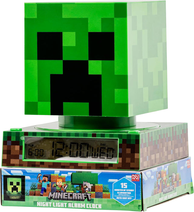 Minecraft Kinder-3D-Creeper, digitales Nachtlicht-Wecker, Schreibtischuhr