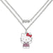 KIDS EUROSWAN Hello Kitty Mädchen-Halsketten-Set, versilbert, Cartoon-Anhänger, Einheitsgröße, Versilbert, Kein Edelstein