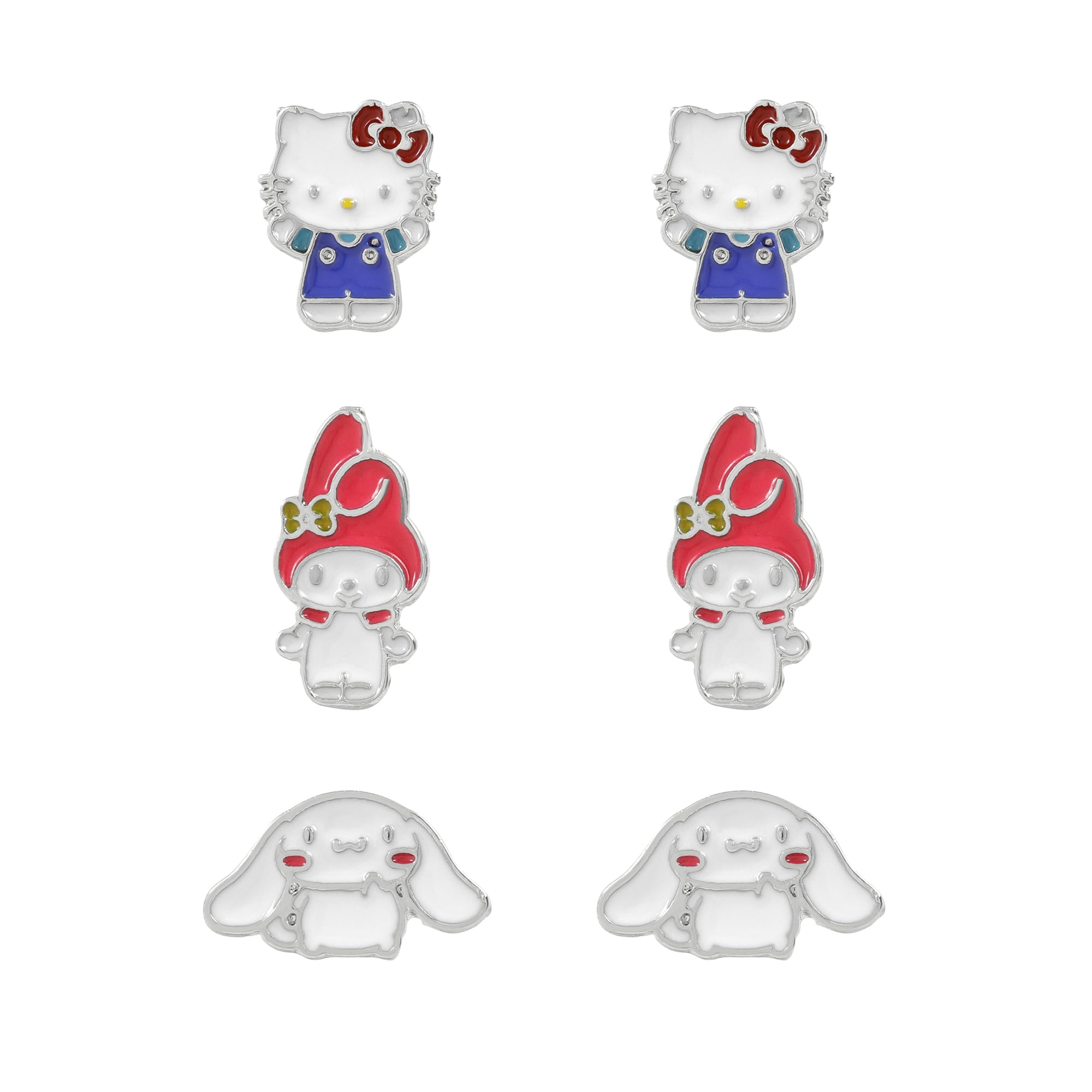 Hello Kitty Girls Mix-and-Match Assorted Stud Earring Set