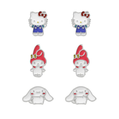 Hello Kitty Girls Mix-and-Match Assorted Stud Earring Set