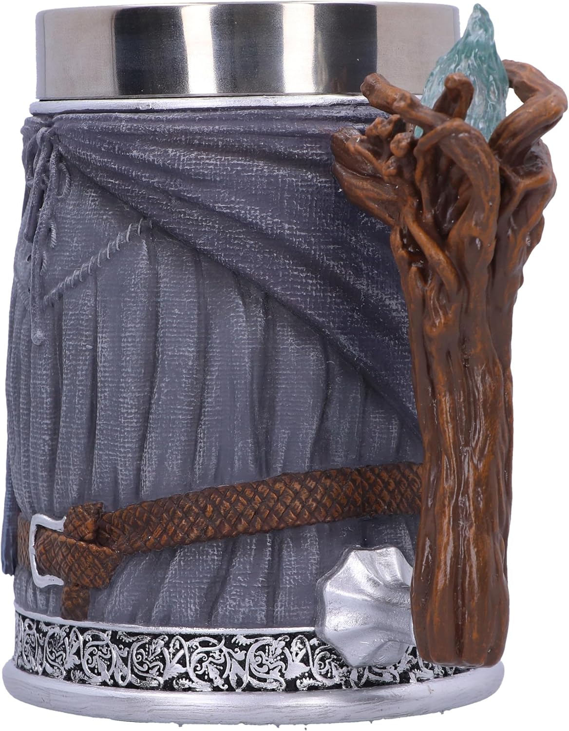 Nemesis Now Lord of the Rings Gandalf The Grey Tankard 15,5 cm, hars, grijs, officieel gelicentieerde Lord of the Rings merchandise, gegoten in de fijnste hars, vakkundig handgeschilderd