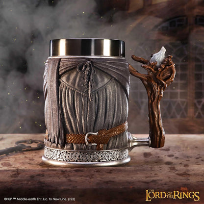 Nemesis Now Lord of the Rings Gandalf The Grey Tankard 15,5 cm, hars, grijs, officieel gelicentieerde Lord of the Rings merchandise, gegoten in de fijnste hars, vakkundig handgeschilderd