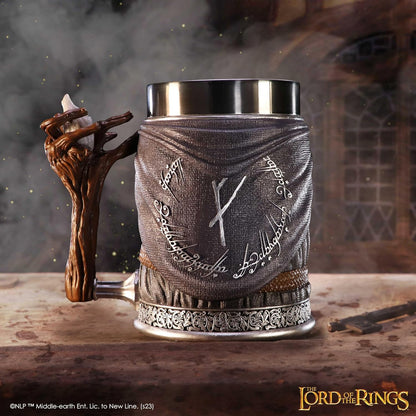 Nemesis Now Lord of the Rings Gandalf The Grey Tankard 15,5 cm, hars, grijs, officieel gelicentieerde Lord of the Rings merchandise, gegoten in de fijnste hars, vakkundig handgeschilderd