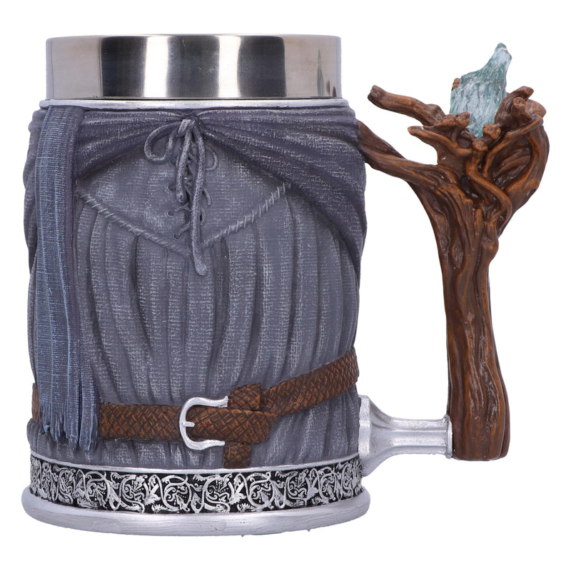 Nemesis Now Lord of the Rings Gandalf The Grey Tankard 15,5 cm, hars, grijs, officieel gelicentieerde Lord of the Rings merchandise, gegoten in de fijnste hars, vakkundig handgeschilderd