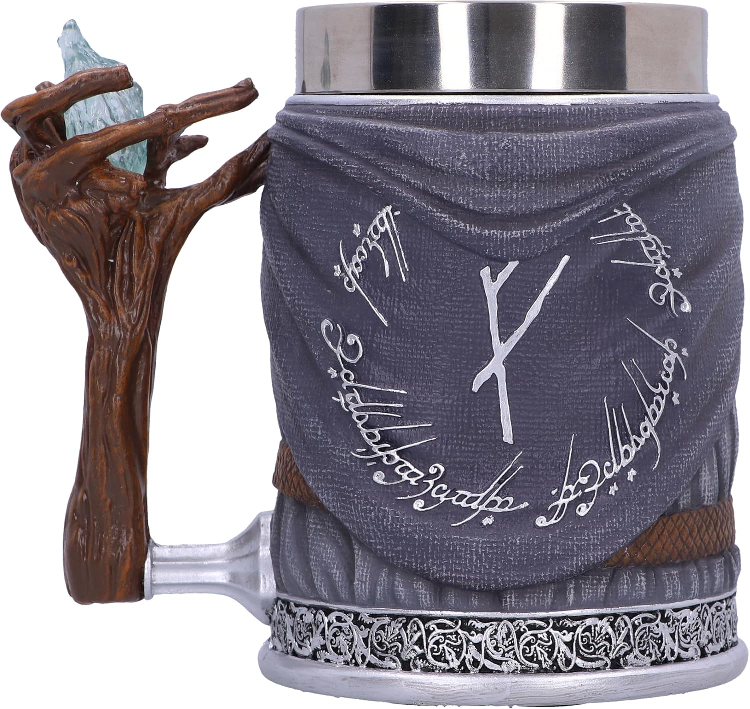 Nemesis Now Lord of the Rings Gandalf The Grey Tankard 15,5 cm, hars, grijs, officieel gelicentieerde Lord of the Rings merchandise, gegoten in de fijnste hars, vakkundig handgeschilderd